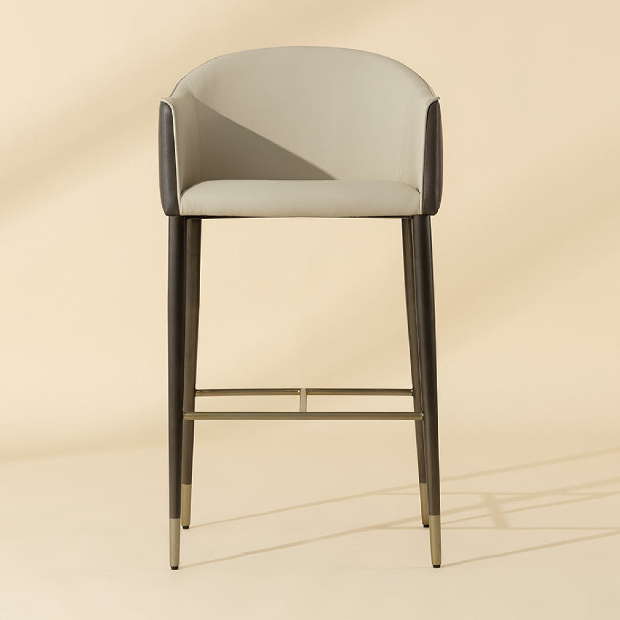 Modern European furniture - Cream Leather Bar Stool - www.oroa.com | Oroa.com