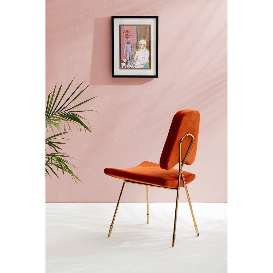 Crisscross Brass Frame Dining Chair | Oroa.com