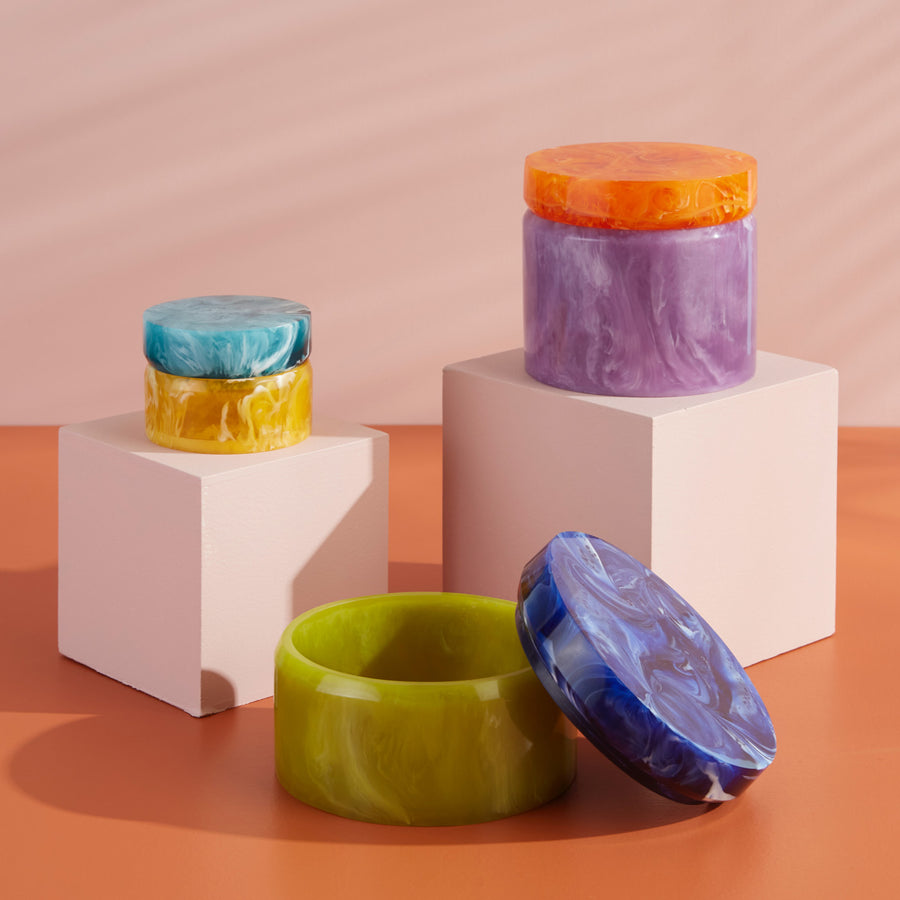 Marbleized Cylindrical Box M | Oroa.com