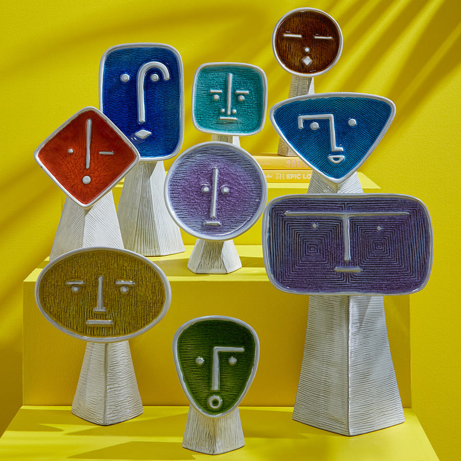 Yellow Glass Face Vase | Oroa.com