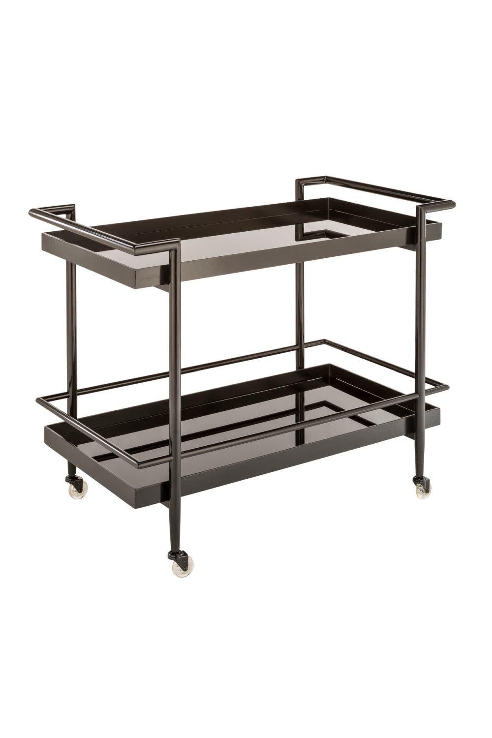 Modern European furniture - Black Glass Shelves Bar Cart - www.oroa.com | Oroa.com