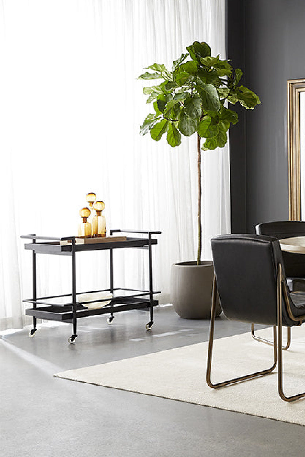 Modern European furniture - Black Glass Shelves Bar Cart - www.oroa.com | Oroa.com