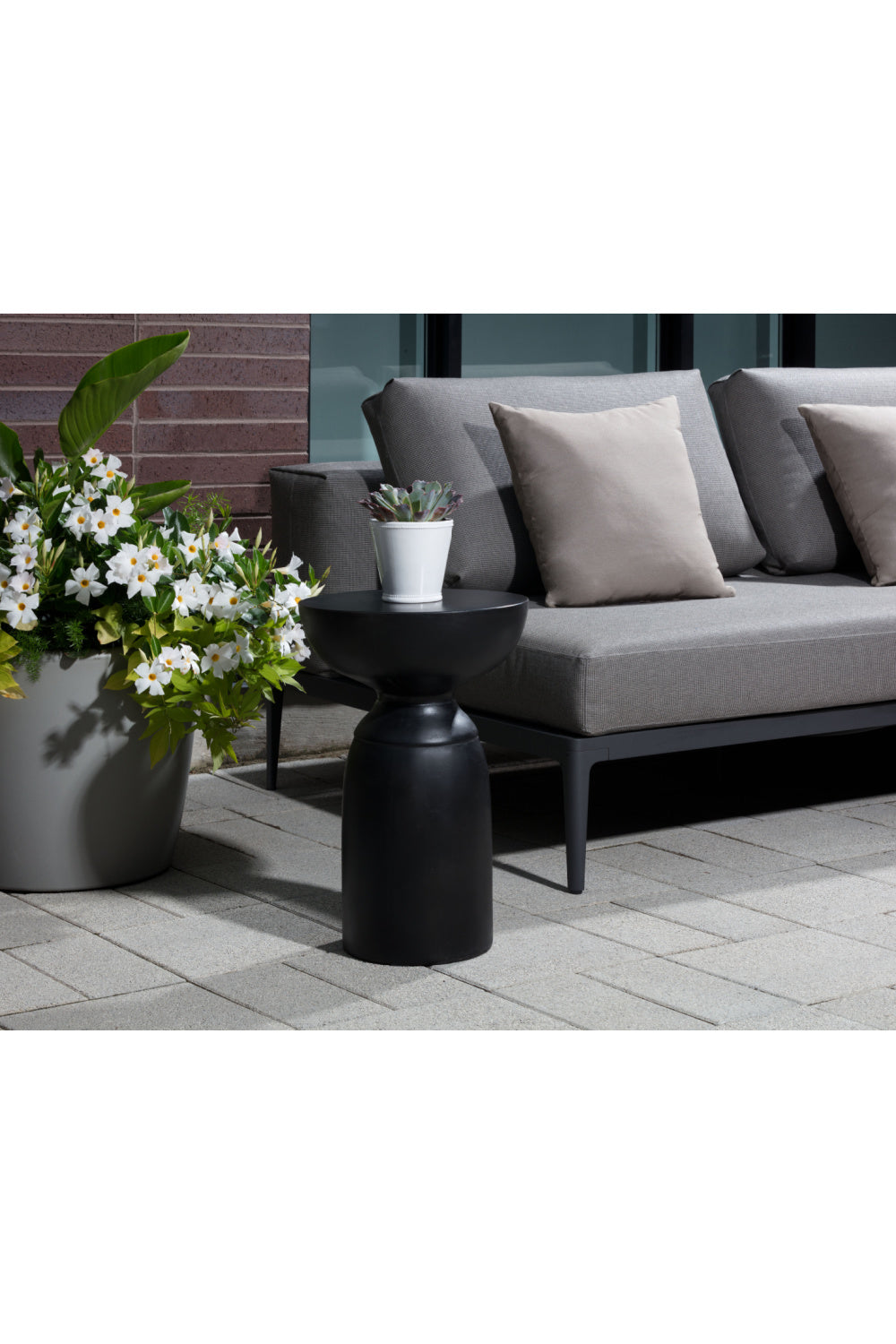 Modern European furniture - Black Concrete Indoor/Outdoor End Table - www.oroa.com | Oroa.com