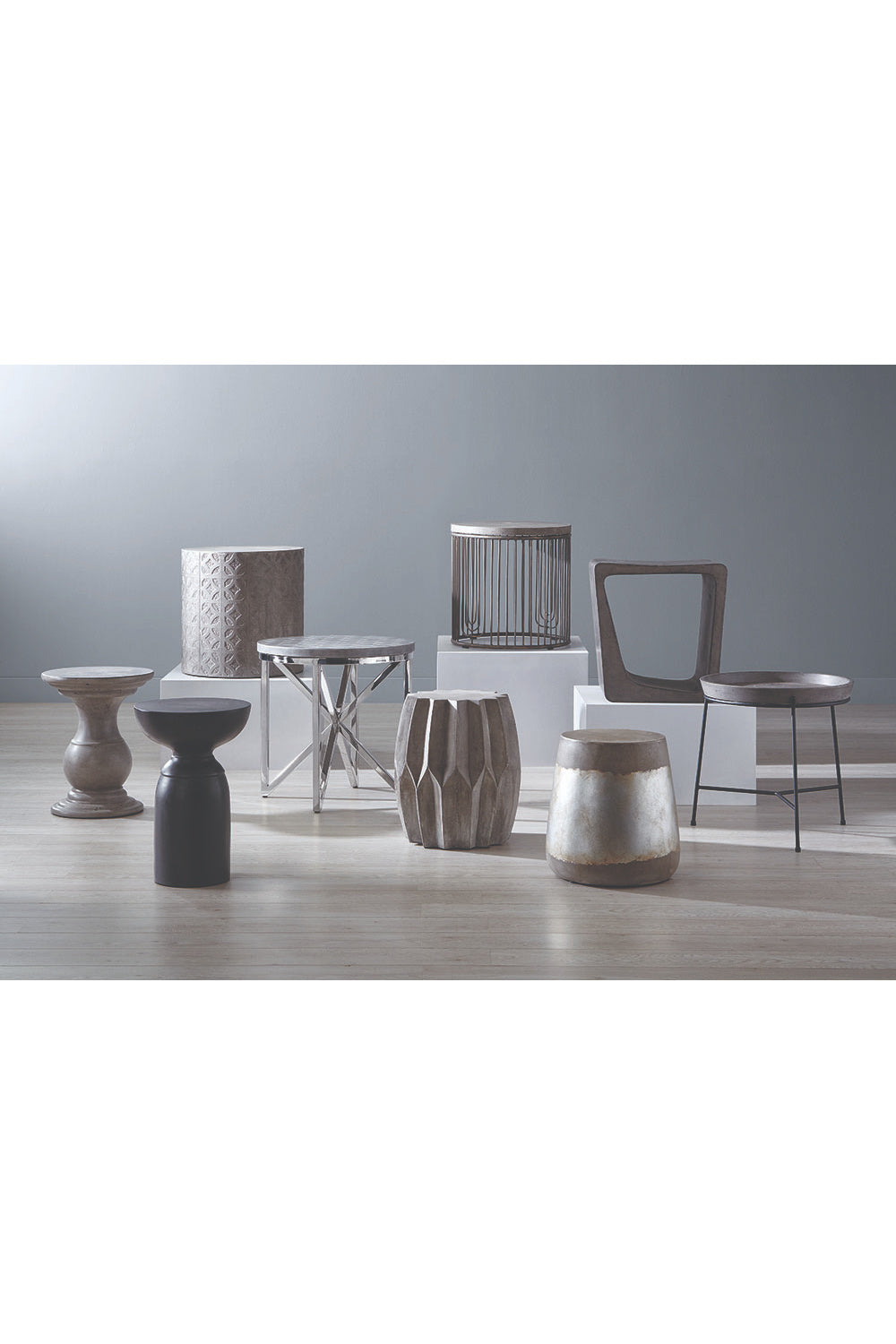 Modern European furniture - Black Concrete Indoor/Outdoor End Table - www.oroa.com | Oroa.com