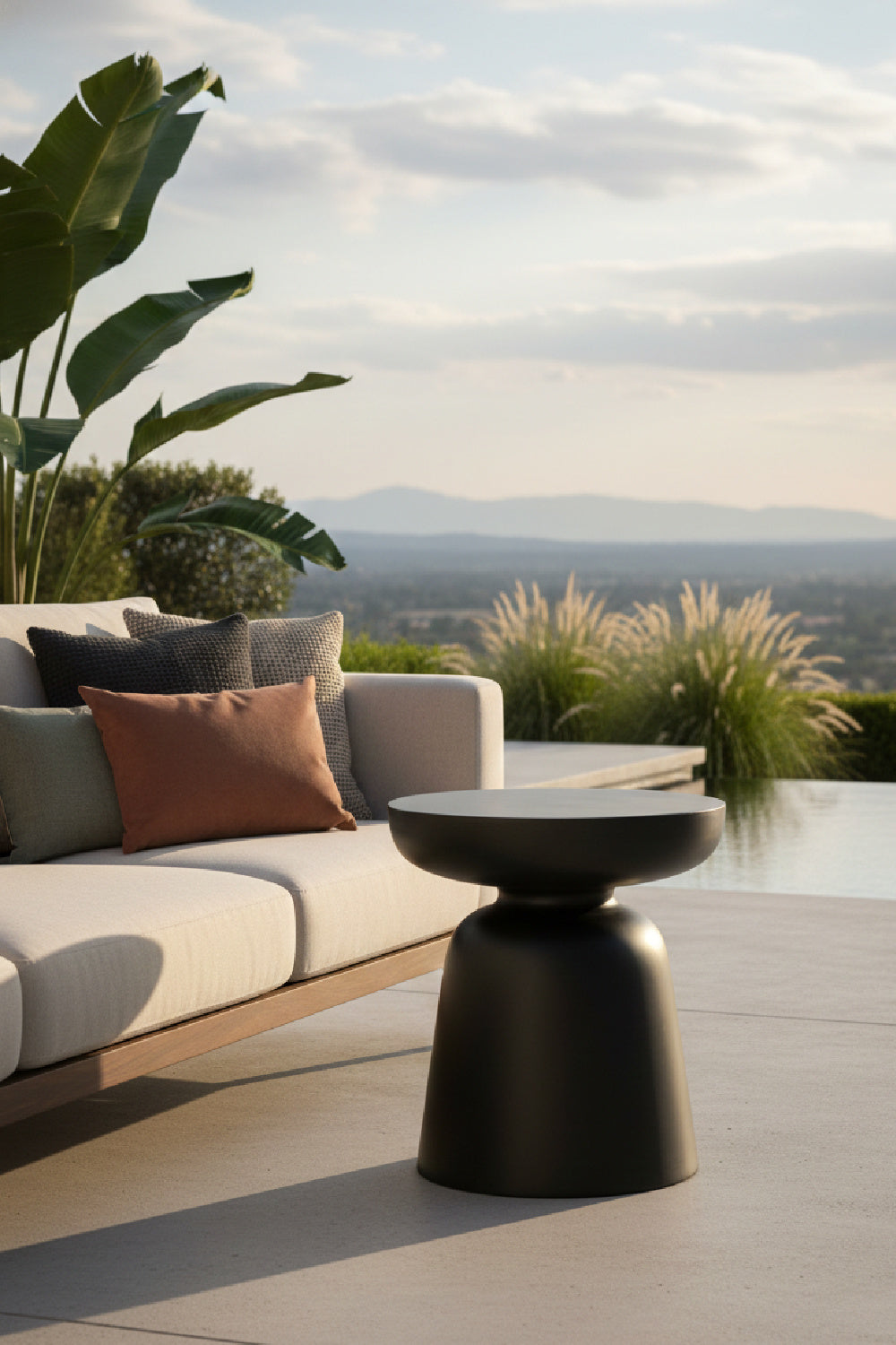 Modern European furniture - Black Indoor/Outdoor End Table - www.oroa.com | Oroa.com