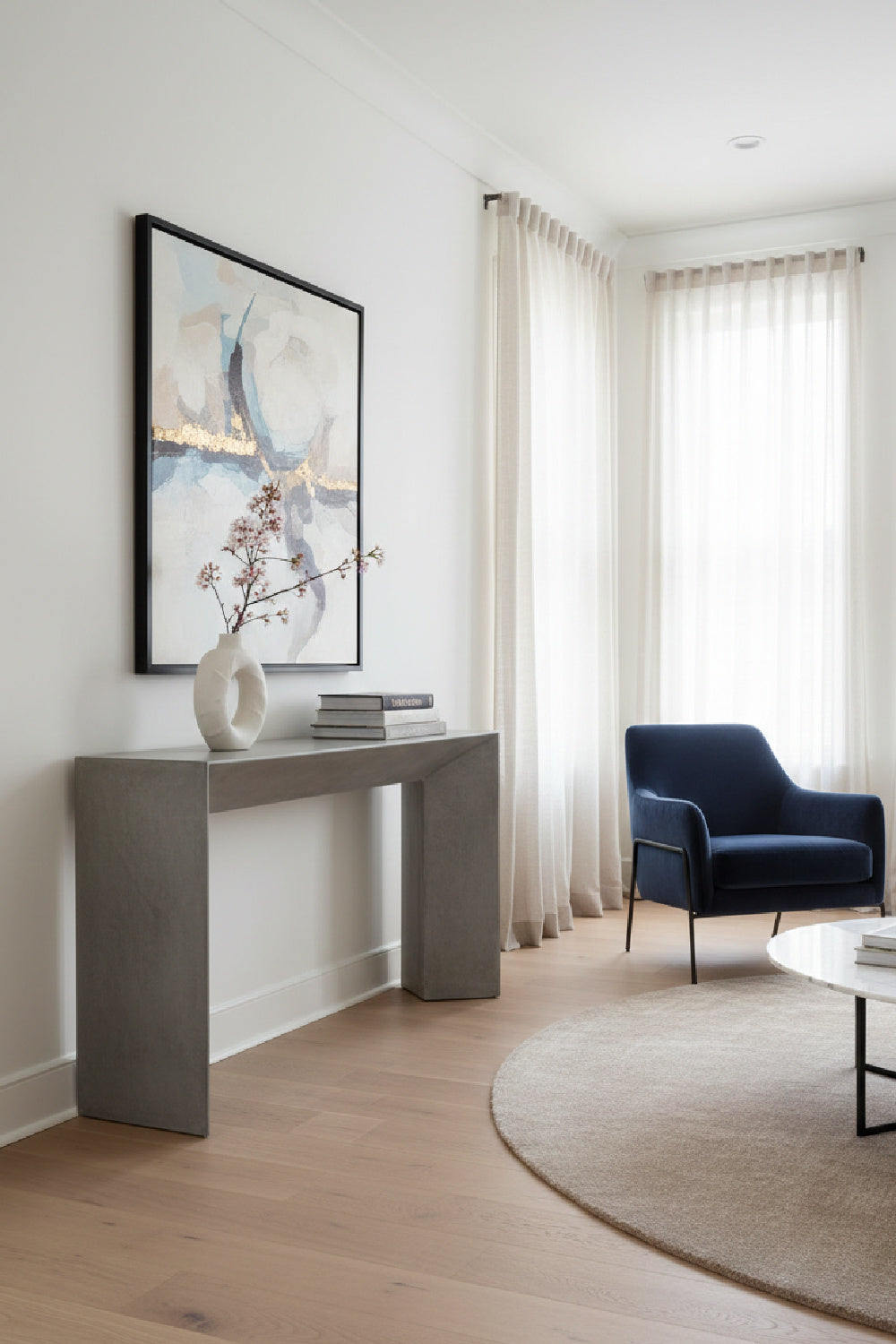 Modern European furniture - Gray Concrete Indoor/Outdoor Console Table - www.oroa.com | Oroa.com