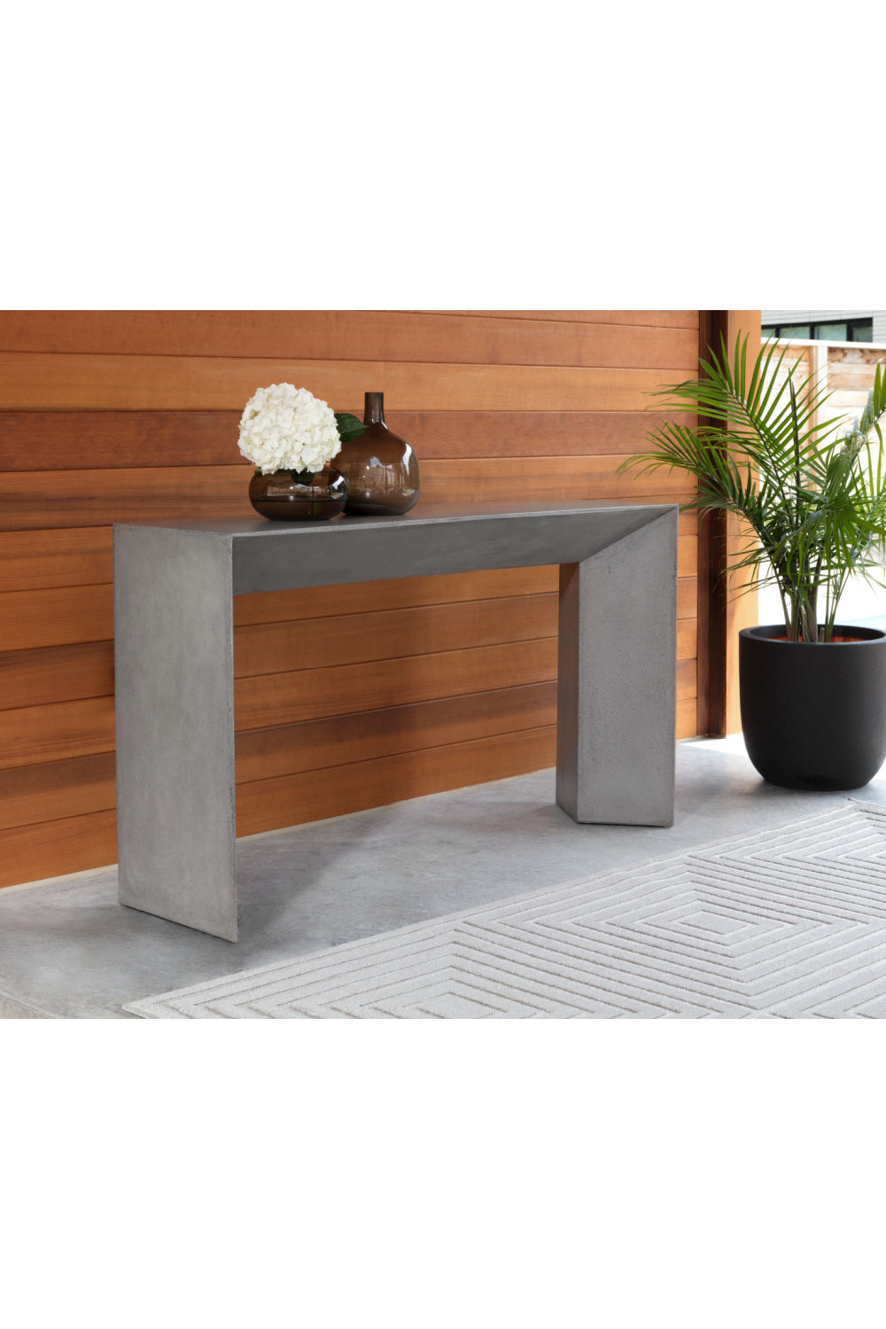 Modern European furniture - Gray Concrete Indoor/Outdoor Console Table - www.oroa.com | Oroa.com