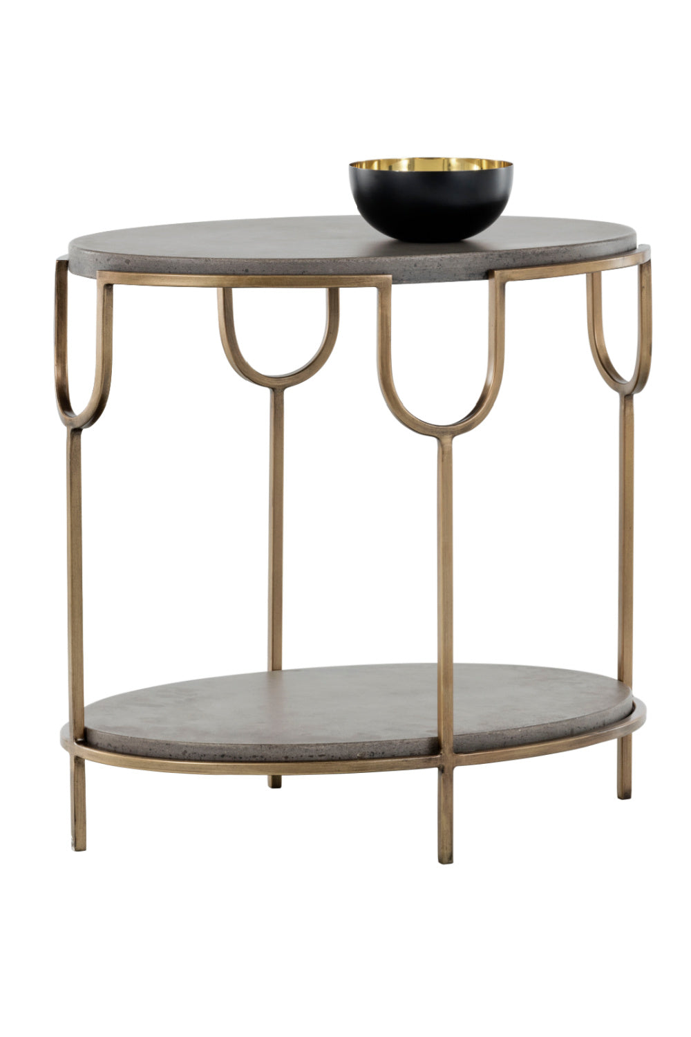 Modern European furniture - Oval Gray Concrete Side Table - www.oroa.com | Oroa.com