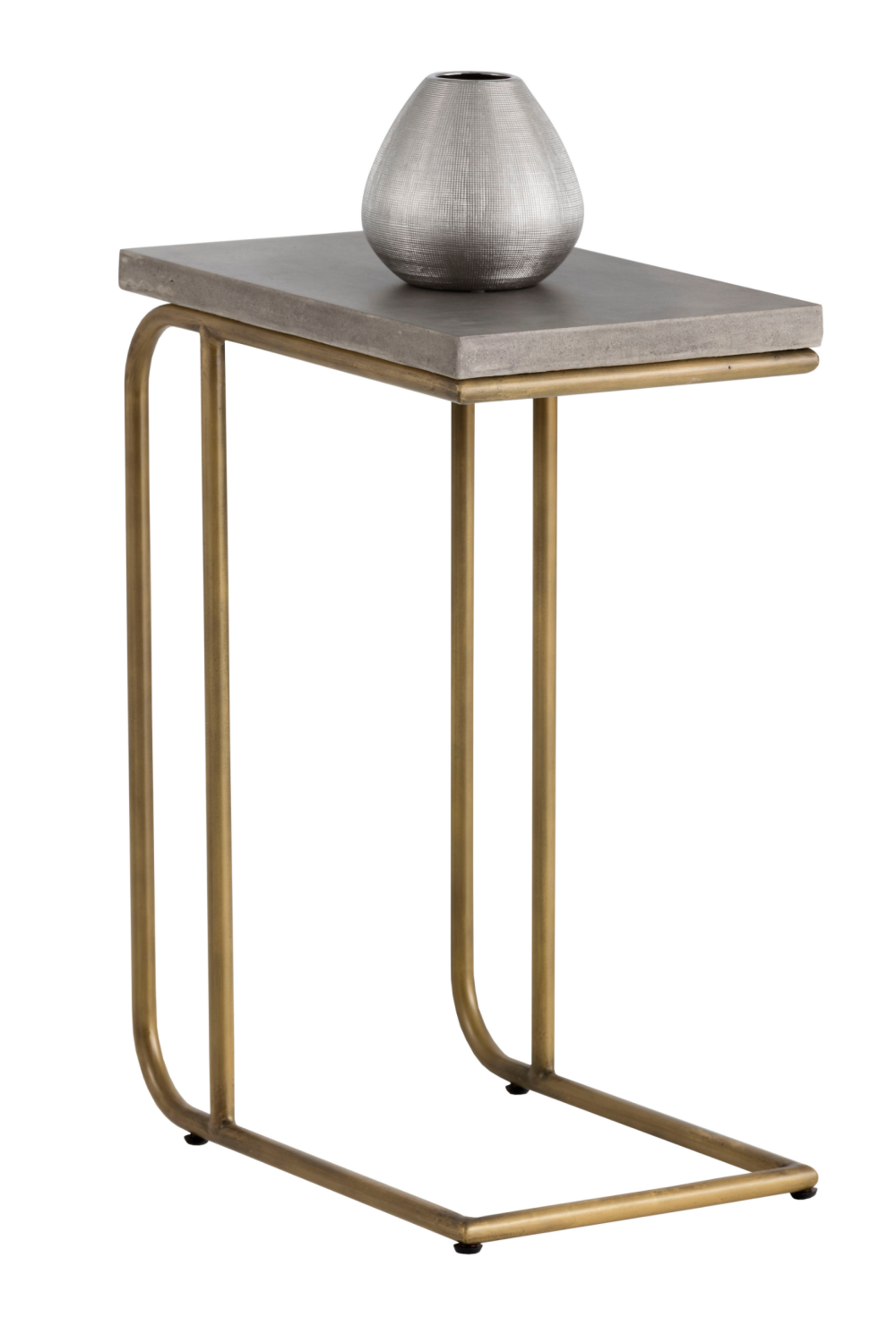 Modern European furniture Gray Concrete C-Shaped End Table - www.oroa.com | Oroa.com