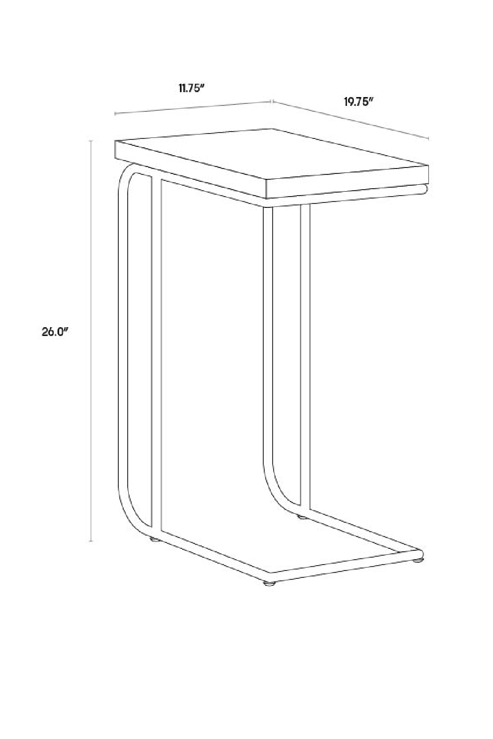 Modern European furniture Gray Concrete C-Shaped End Table - www.oroa.com | Oroa.com