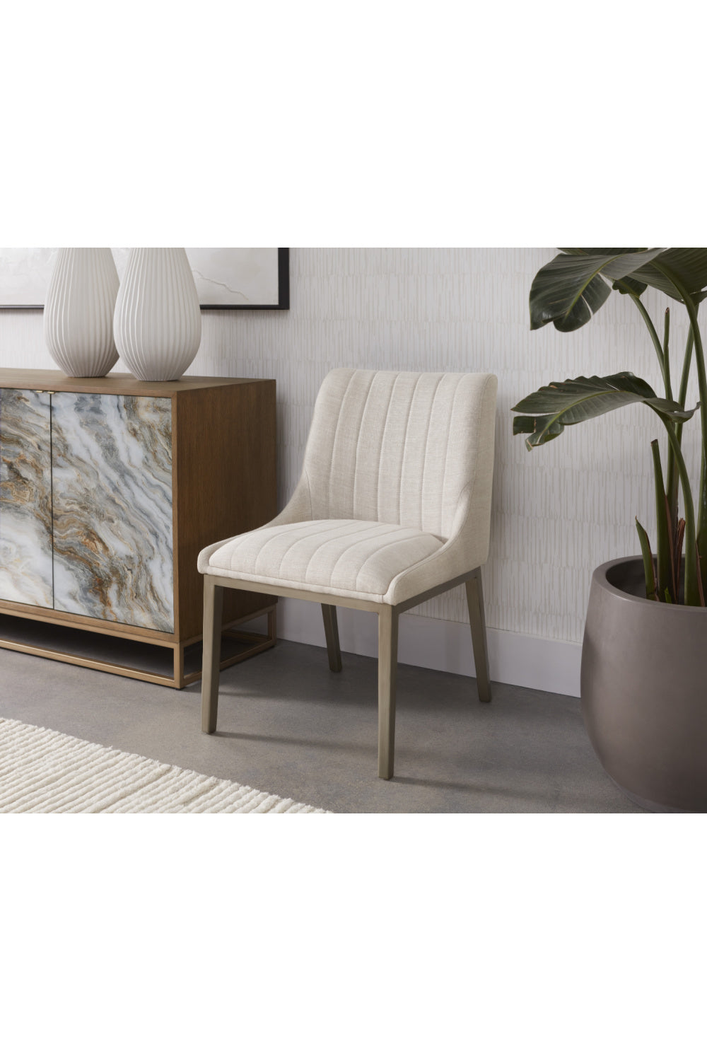 Modern European furniture - Vertical Stitched Dining Chairs (2) - www.oroa.com | Oroa.com