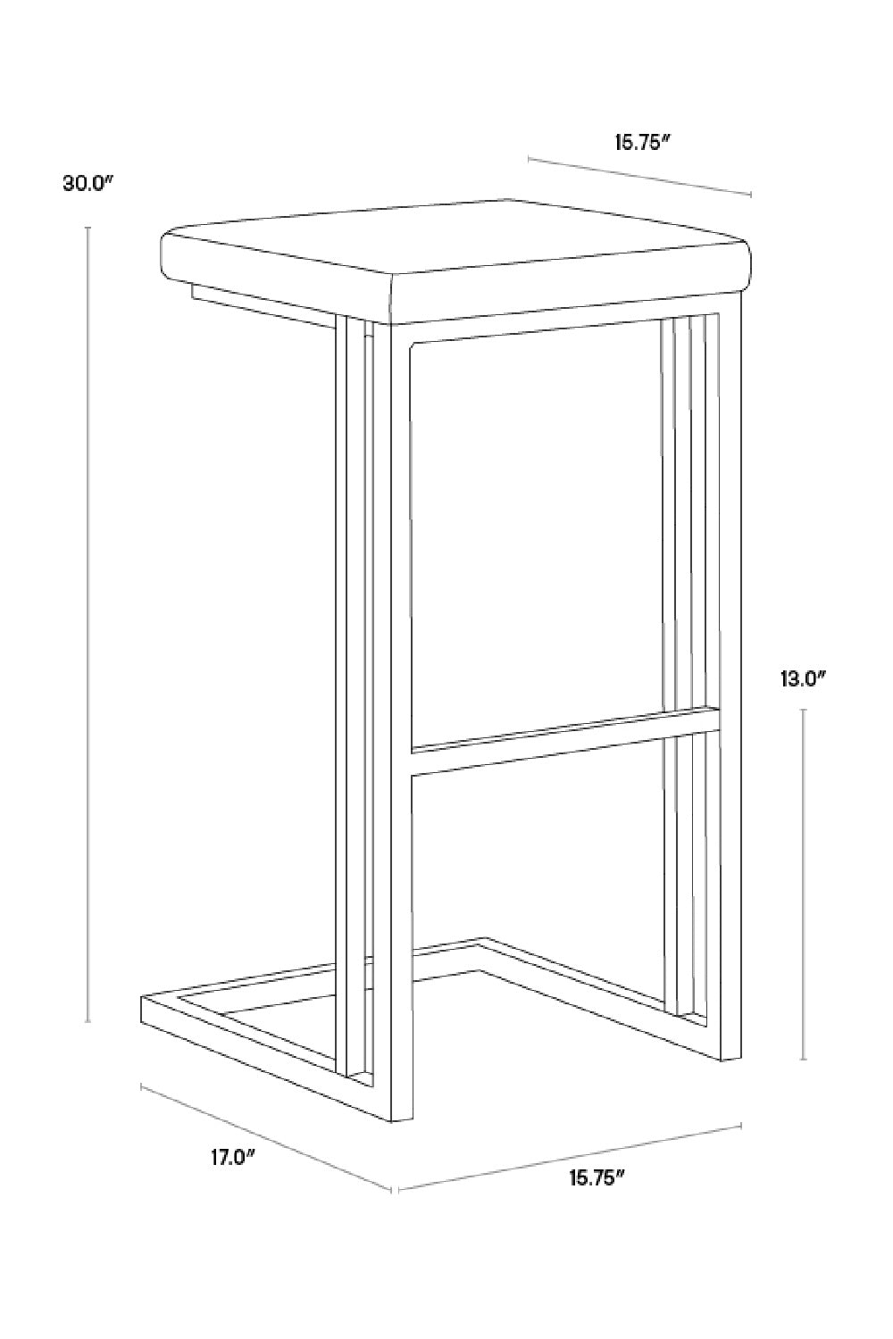 Modern European furniture - Leather Look Cantilevered Bar Stool - www.oroa.com | Oroa.com