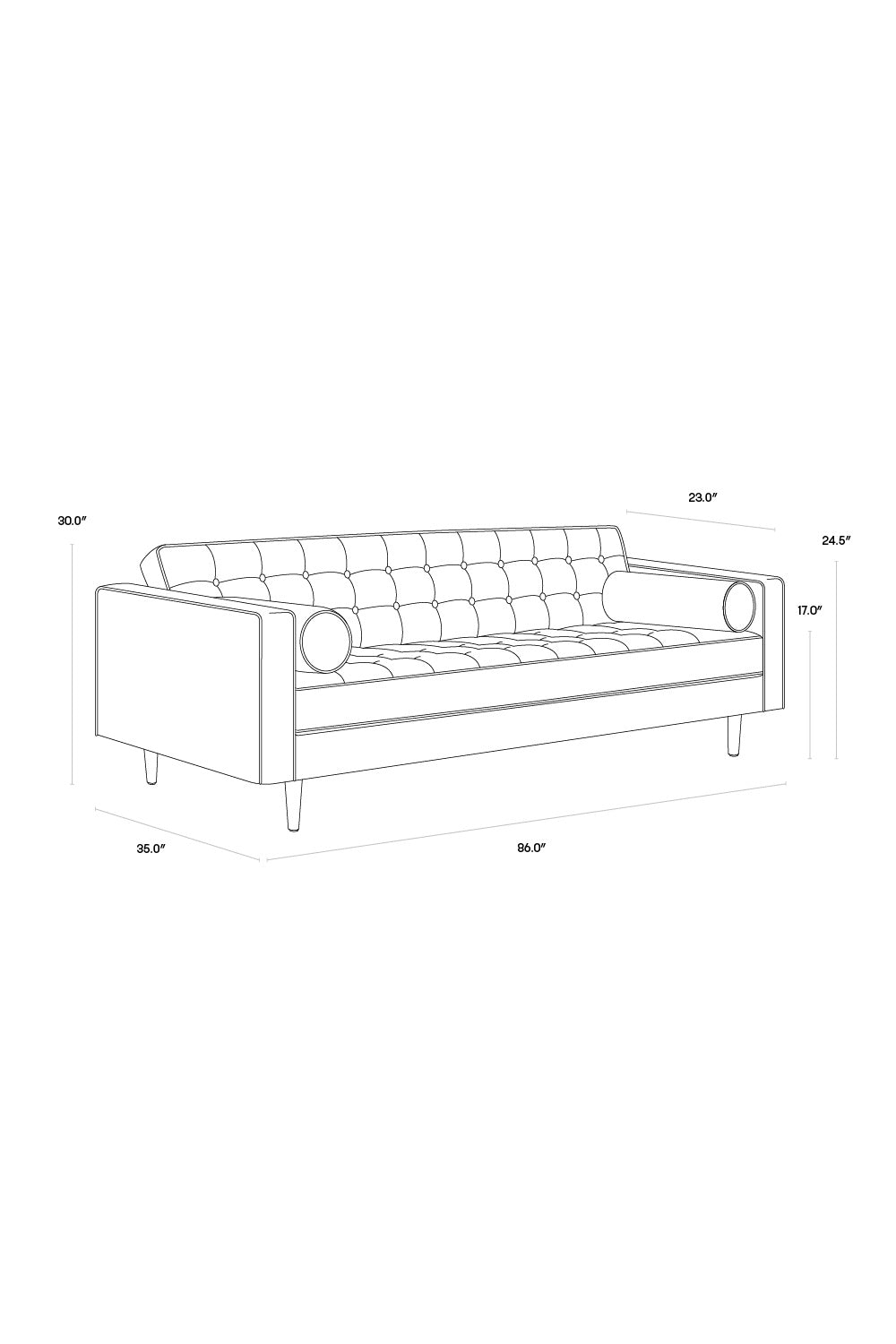 Modern European furniture - Refined Upholstered Sofa - www.oroa.com | Oroa.com