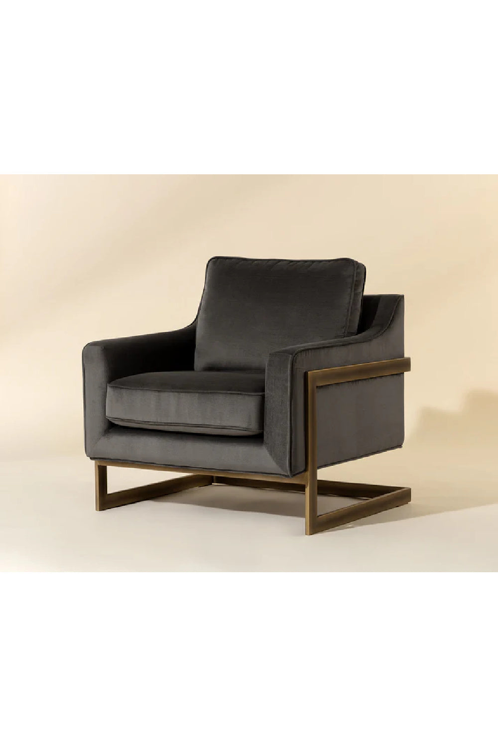 Modern European furniture - Bronze Frame Cantilevered Lounge Chair - www.oroa.com | Oroa.com