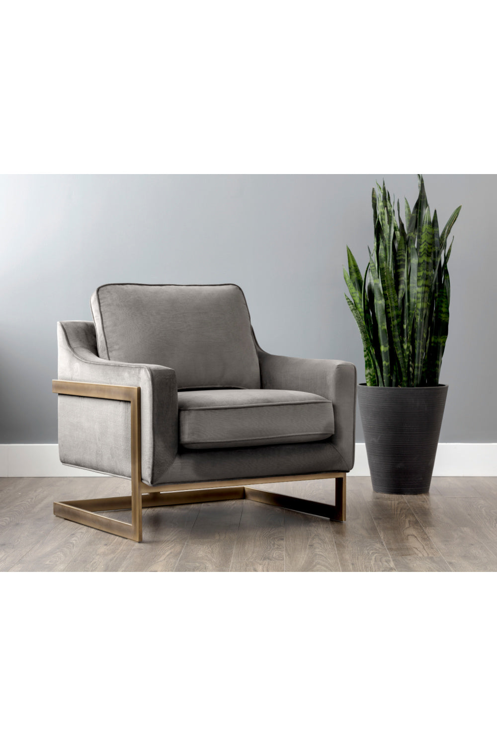 Modern European furniture - Bronze Frame Cantilevered Lounge Chair - www.oroa.com | Oroa.com