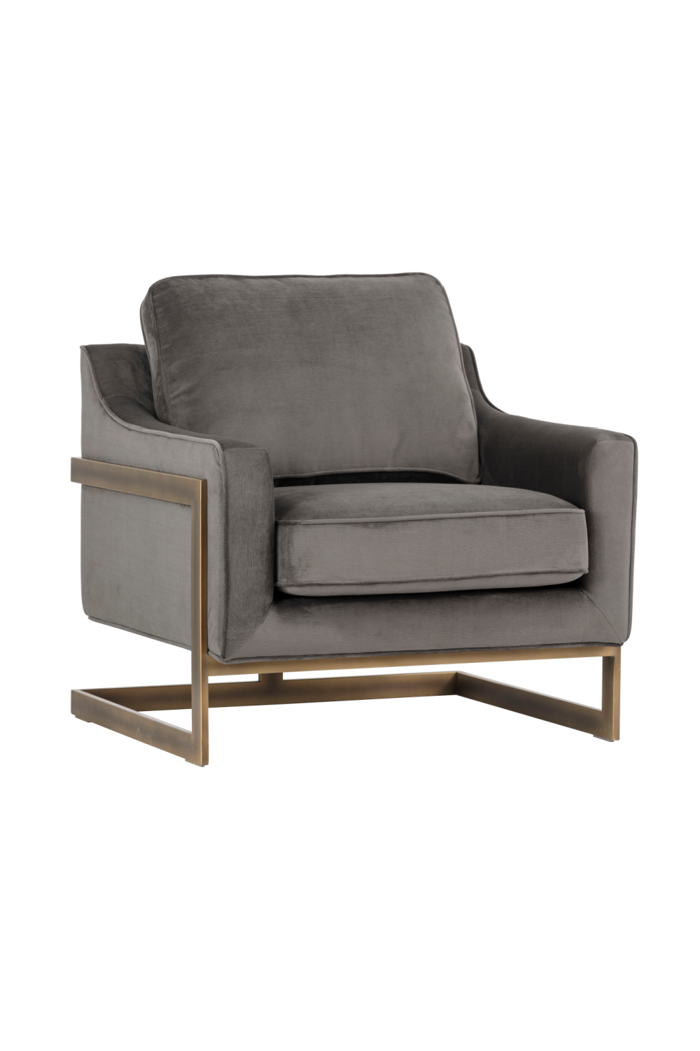 Modern European furniture - Bronze Frame Cantilevered Lounge Chair - www.oroa.com | Oroa.com