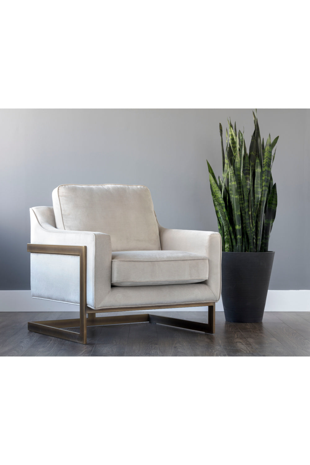Modern European furniture - Bronze Frame Cantilevered Lounge Chair - www.oroa.com | Oroa.com