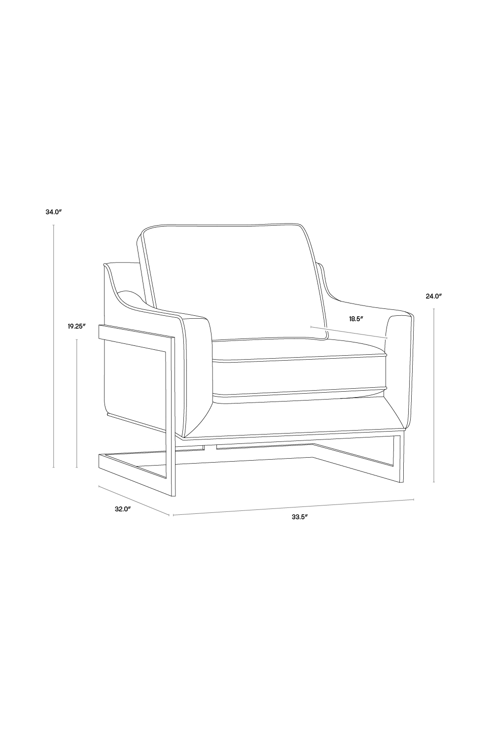 Modern European furniture - Bronze Frame Cantilevered Lounge Chair - www.oroa.com | Oroa.com