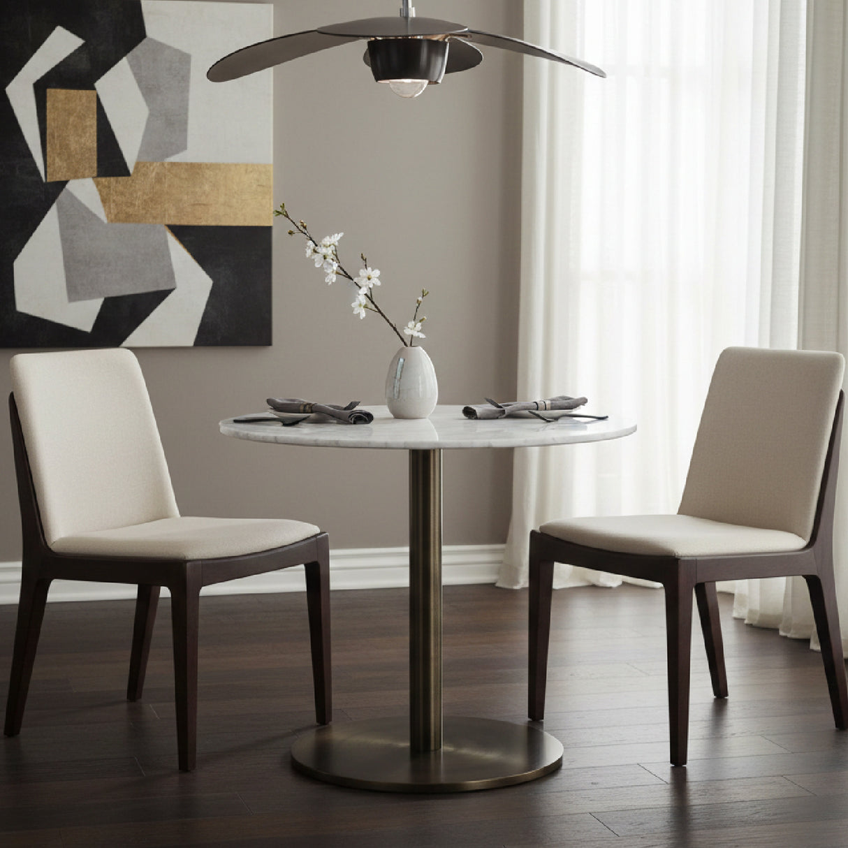 Modern European furniture - Round Carrara Marble Bistro Table - www.oroa.com | Oroa.com