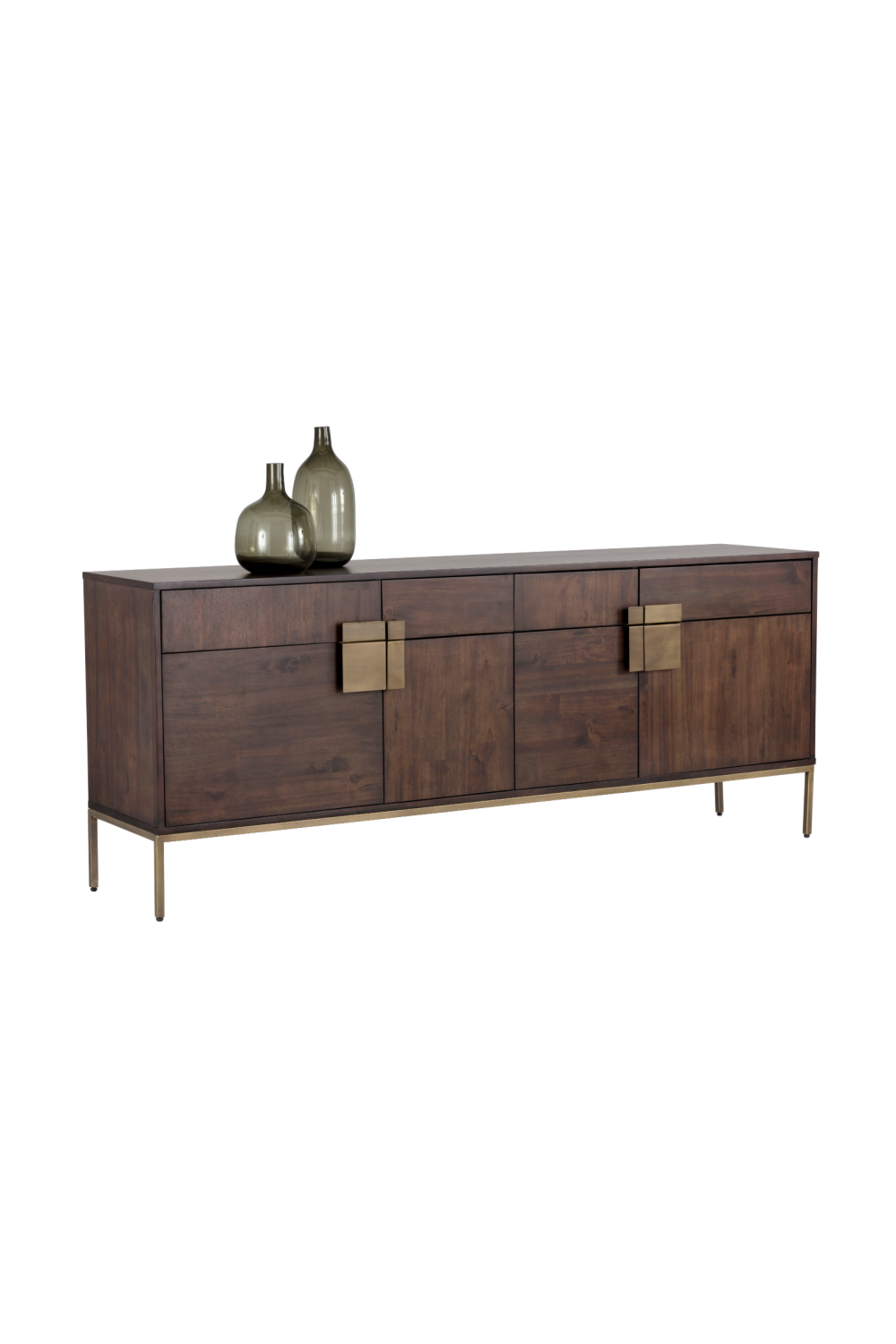Modern European furniture - Brown Wooden 4-Drawer Sideboard - www.oroa.com | Oroa.com