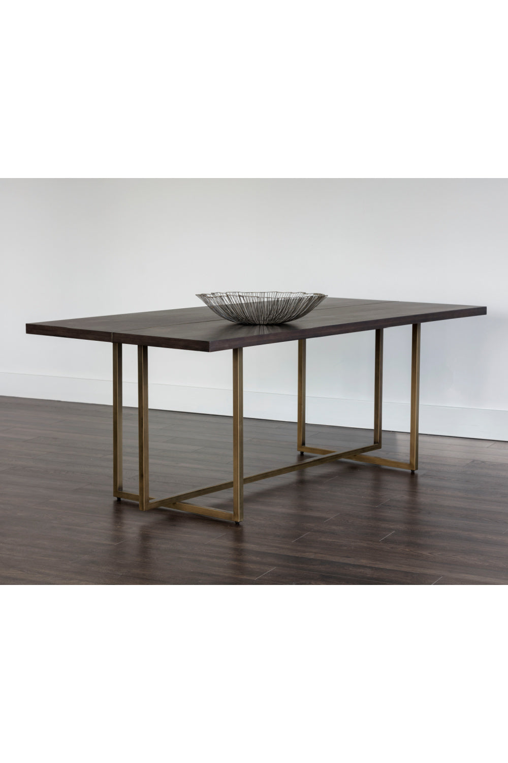 Modern European furniture - Contemporary Wood & Brass Dining Table - www.oroa.com | Oroa.com