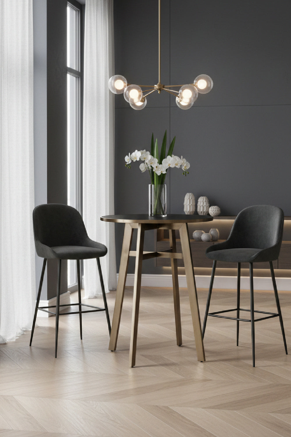 Modern European furniture - Gold Framed Glass Bar Table - www.oroa.com | Oroa.com