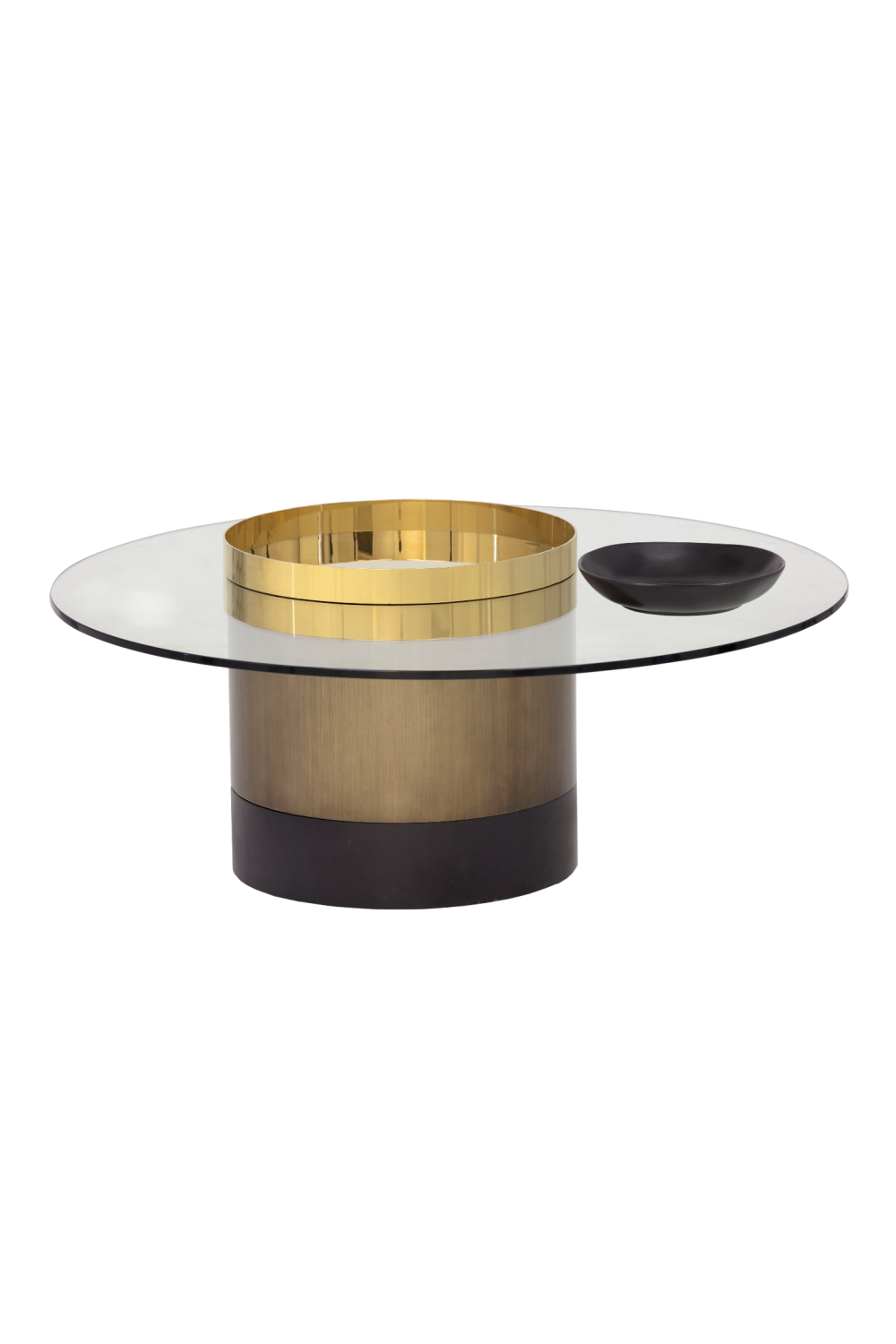 Modern European furniture - Cylindrical Gold Base Coffee Table - www.oroa.com | Oroa.com