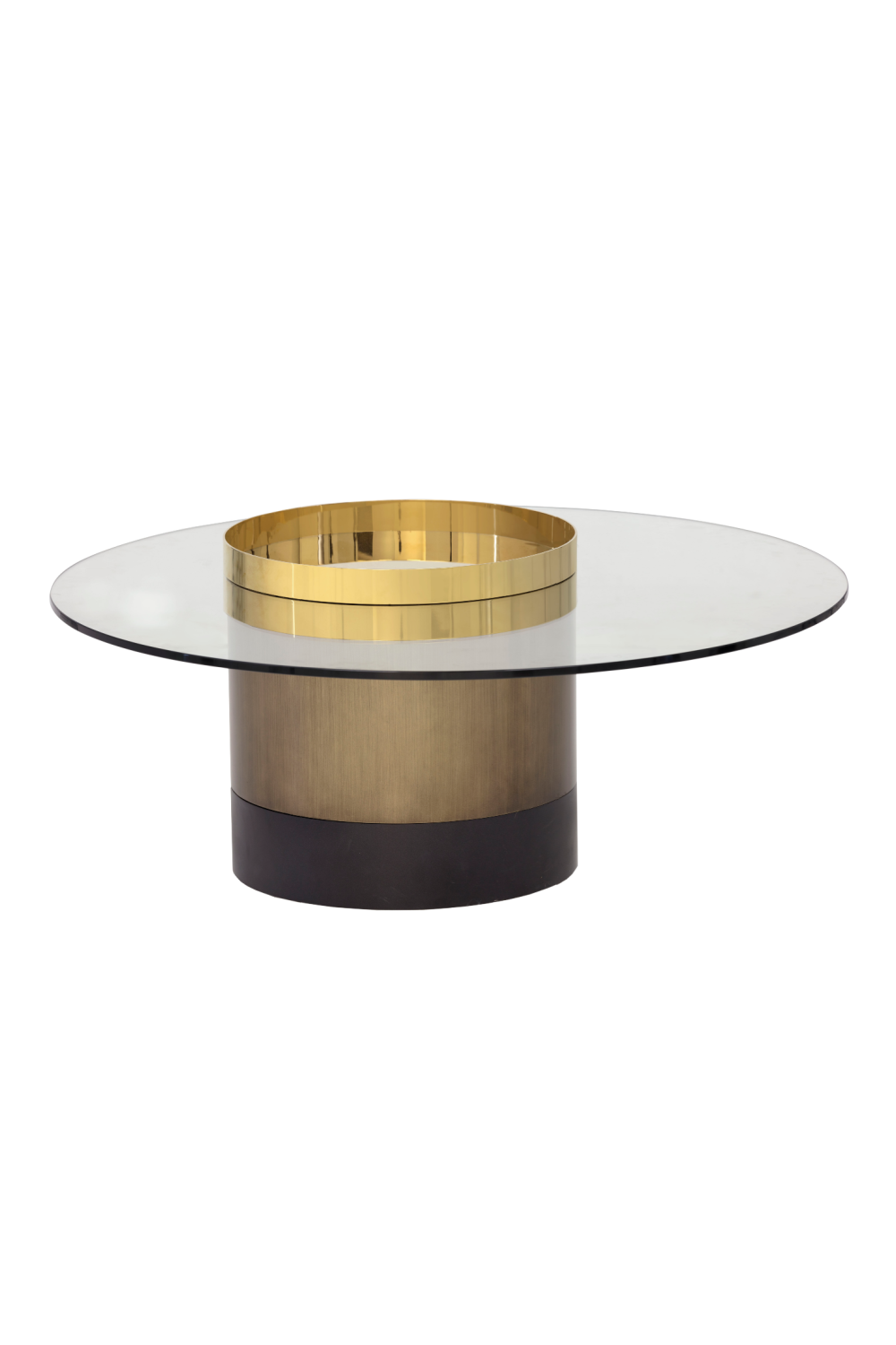 Modern European furniture - Cylindrical Gold Base Coffee Table - www.oroa.com | Oroa.com