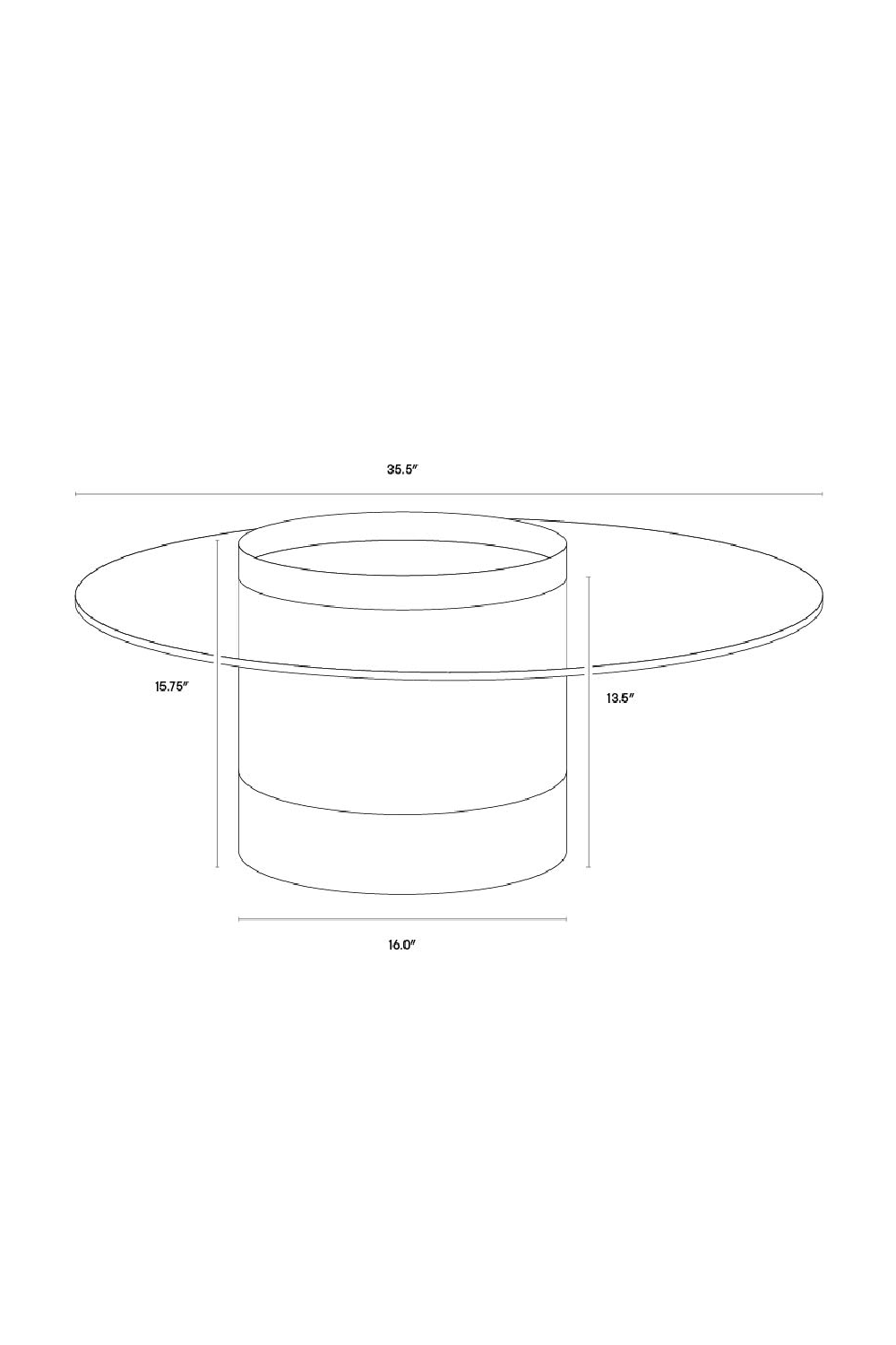 Modern European furniture - Cylindrical Gold Base Coffee Table - www.oroa.com | Oroa.com