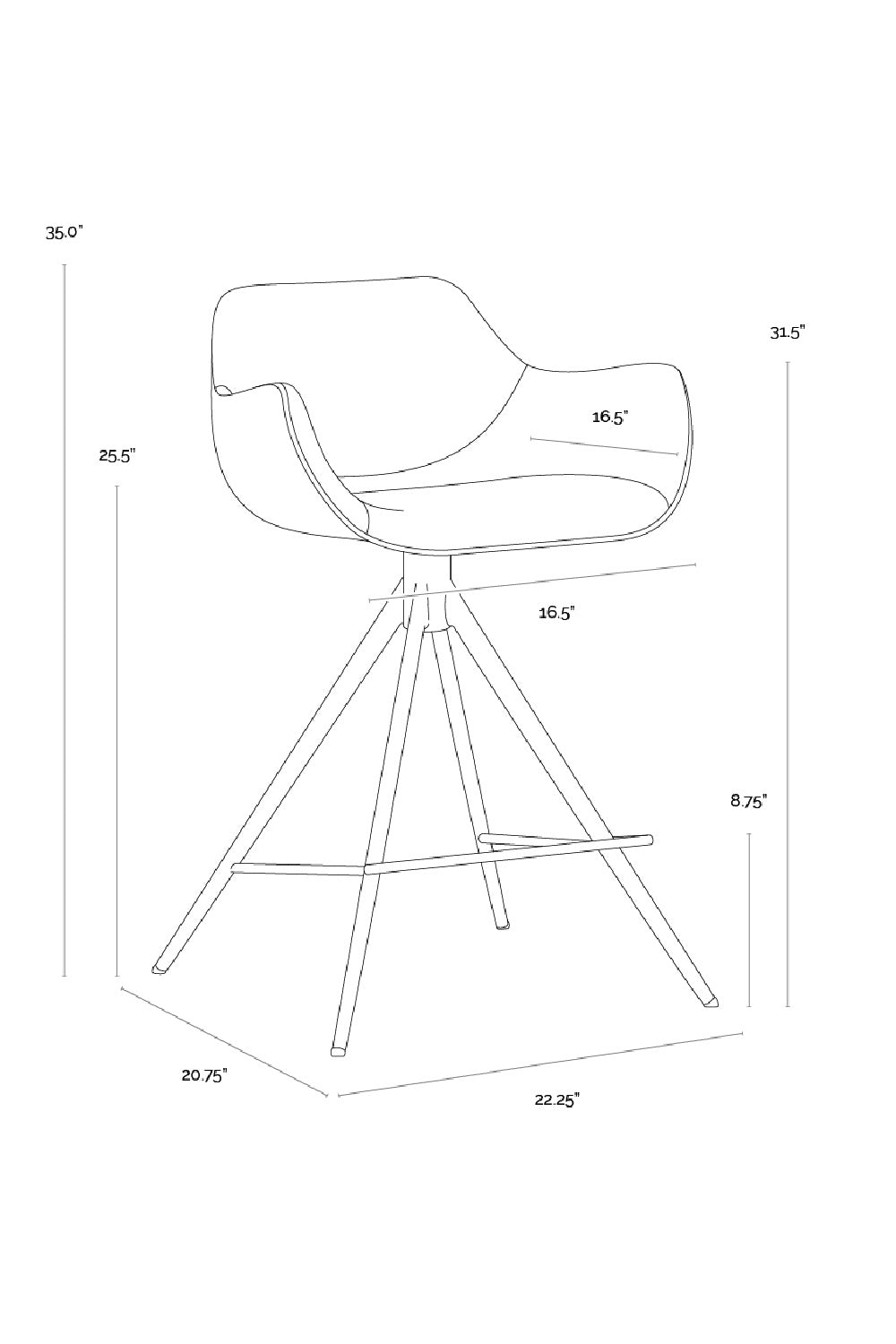 Modern European furniture - Metal Base Swivel Counter Stool - www.oroa.com | Oroa.com