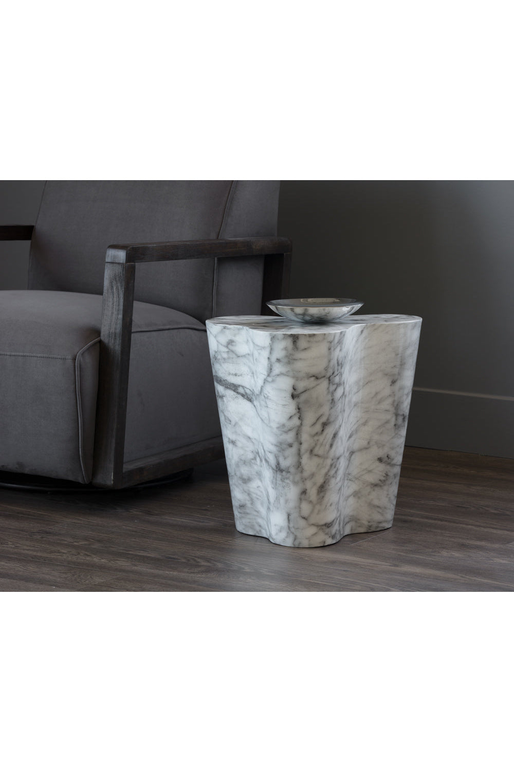 Modern European furniture - Marble-Look Indoor/Outdoor End Table S - www.oroa.com | Oroa.com