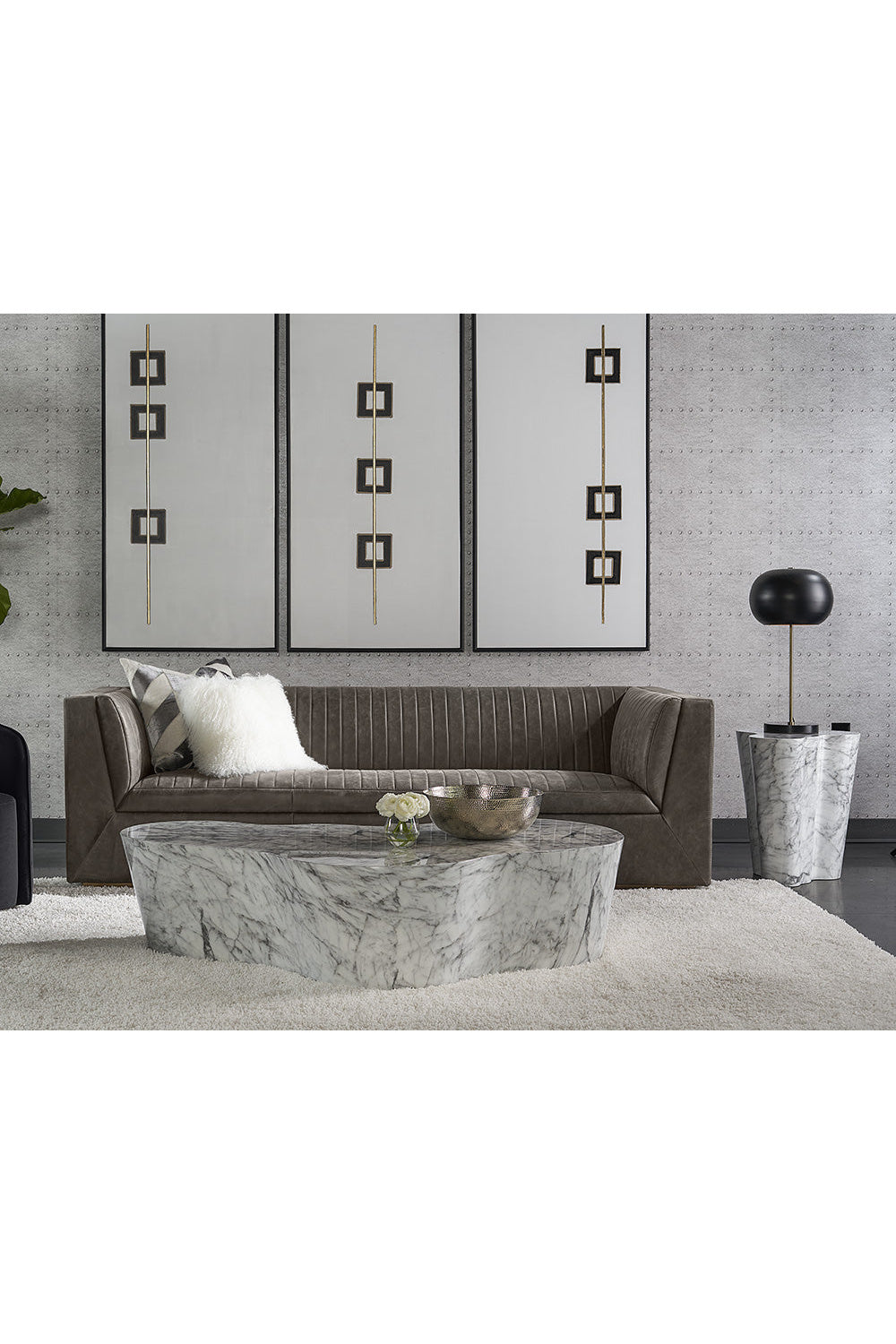 Modern European furniture - Marble-Look Indoor/Outdoor Side Table L - www.oroa.com | Oroa.com