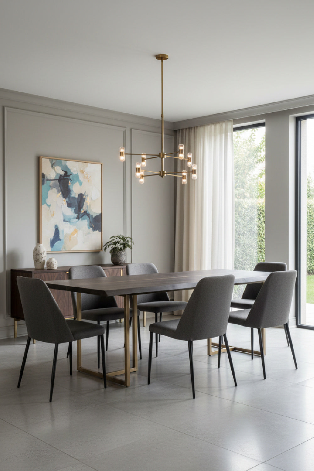 Modern European furniture - Smoked Acacia Wood Dining Table - www.oroa.com | Oroa.com
