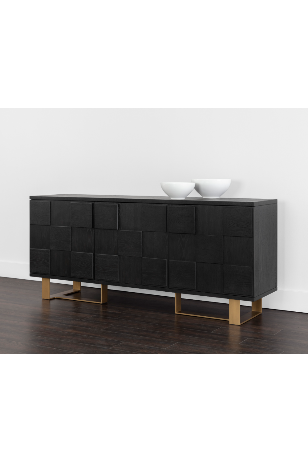 Modern European furniture - Checkered Smoked Acacia Sideboard - www.oroa.com | Oroa.com