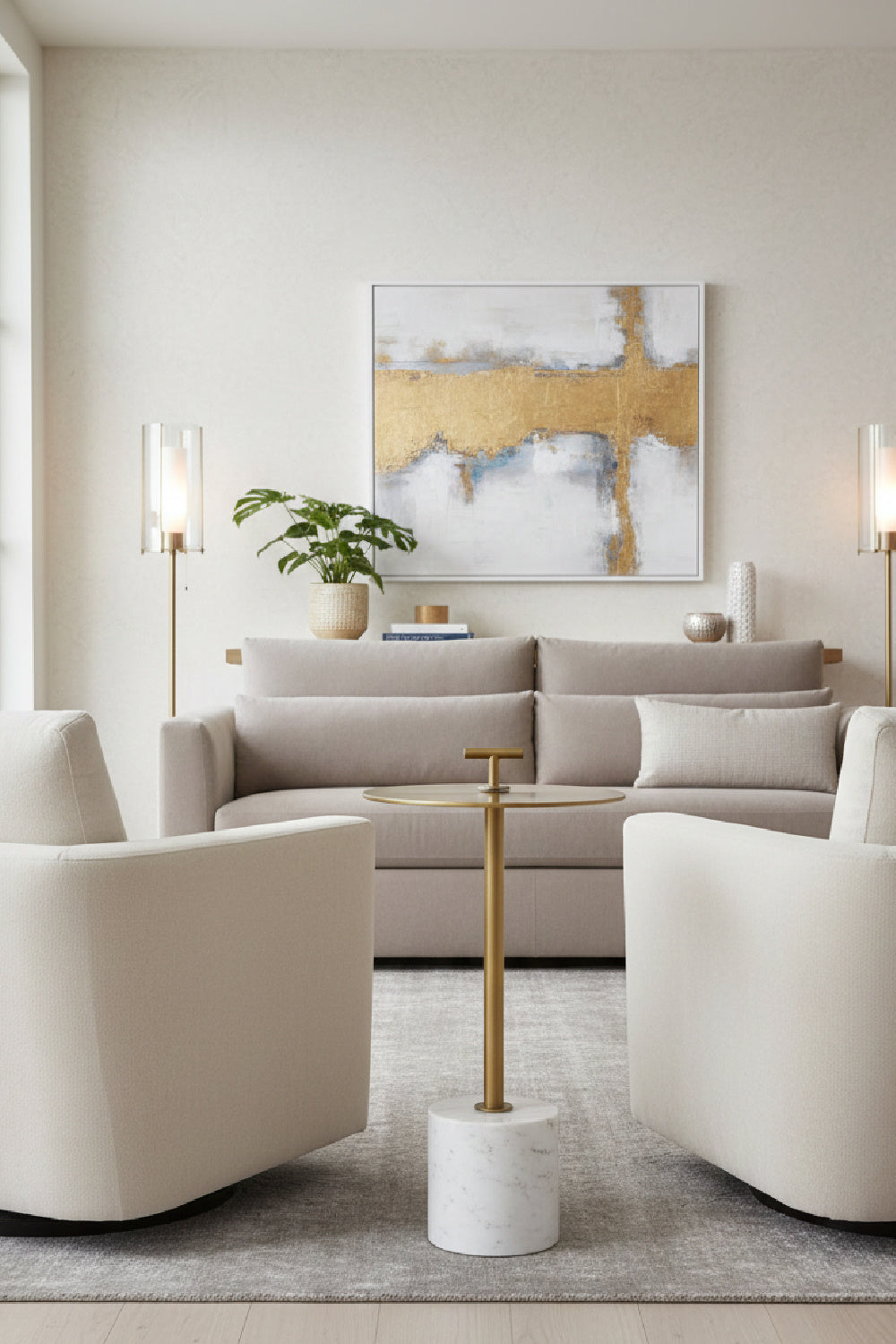 Modern European furniture - Gold Round End Table - www.oroa.com | Oroa.com