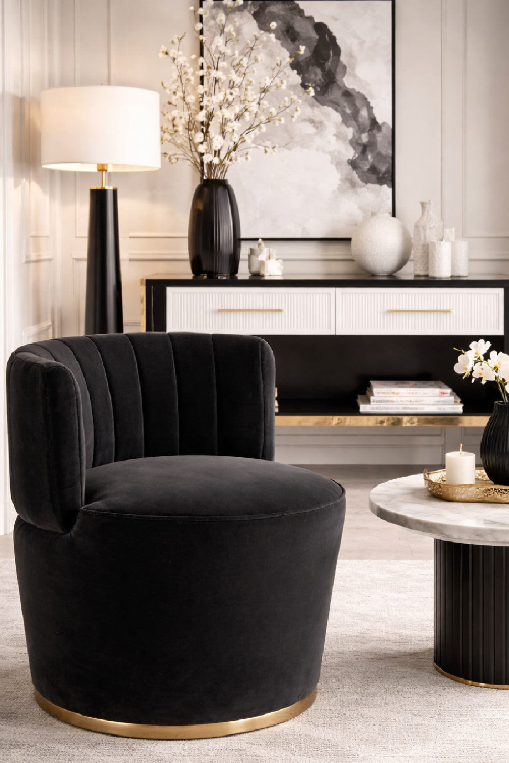 Modern European furniture - Gray Channeled-Back Lounge Chair - www.oroa.com | Oroa.com