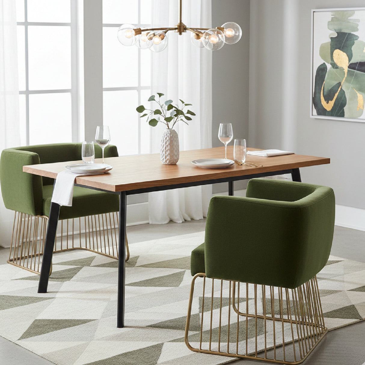 Modern European furniture - Green Fabric Modern Dining Chair - www.oroa.com | Oroa.com