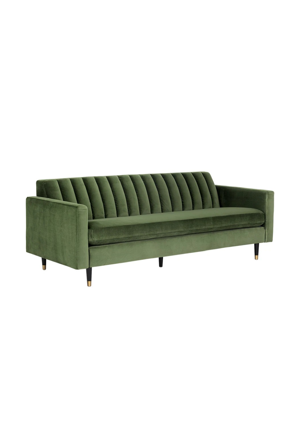 Modern European furniture - Channeled Green Velvet Sofa - www.oroa.com | Oroa.com