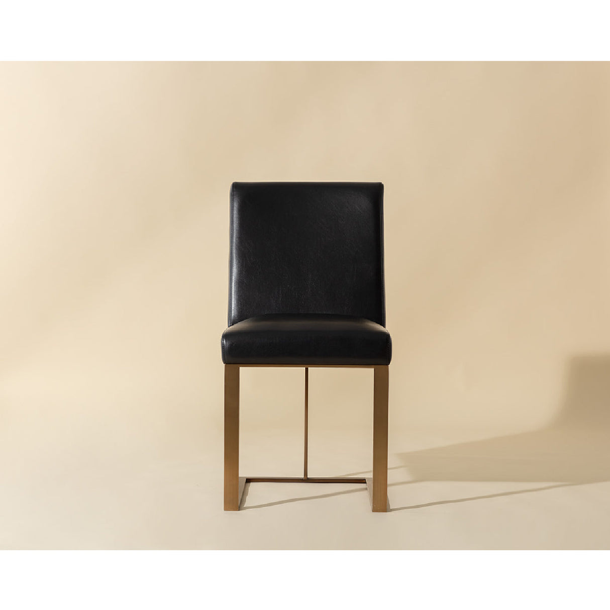 Modern European furniture - Black Leather Cantilevered Dining Chair - www.oroa.com | Oroa.com