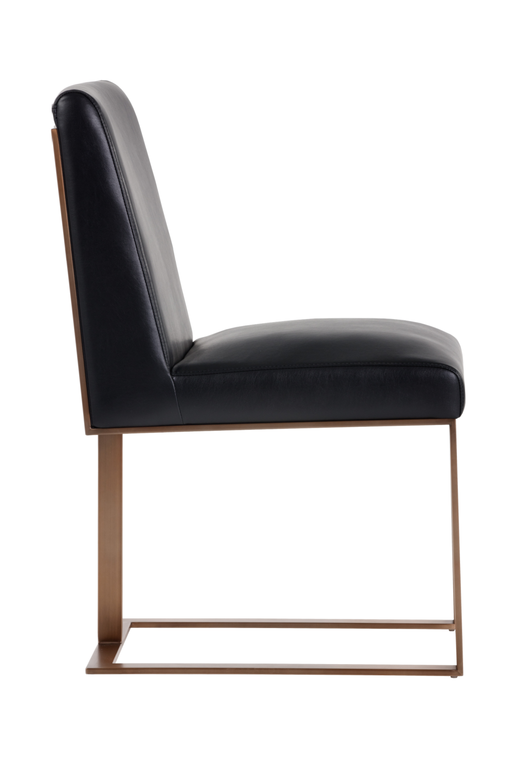Modern European furniture - Black Leather Cantilevered Dining Chair - www.oroa.com | Oroa.com