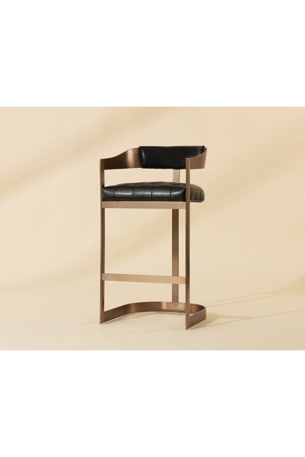 Modern European furniture - Antique Brass Framed Bar Stool - www.oroa.com | Oroa.com