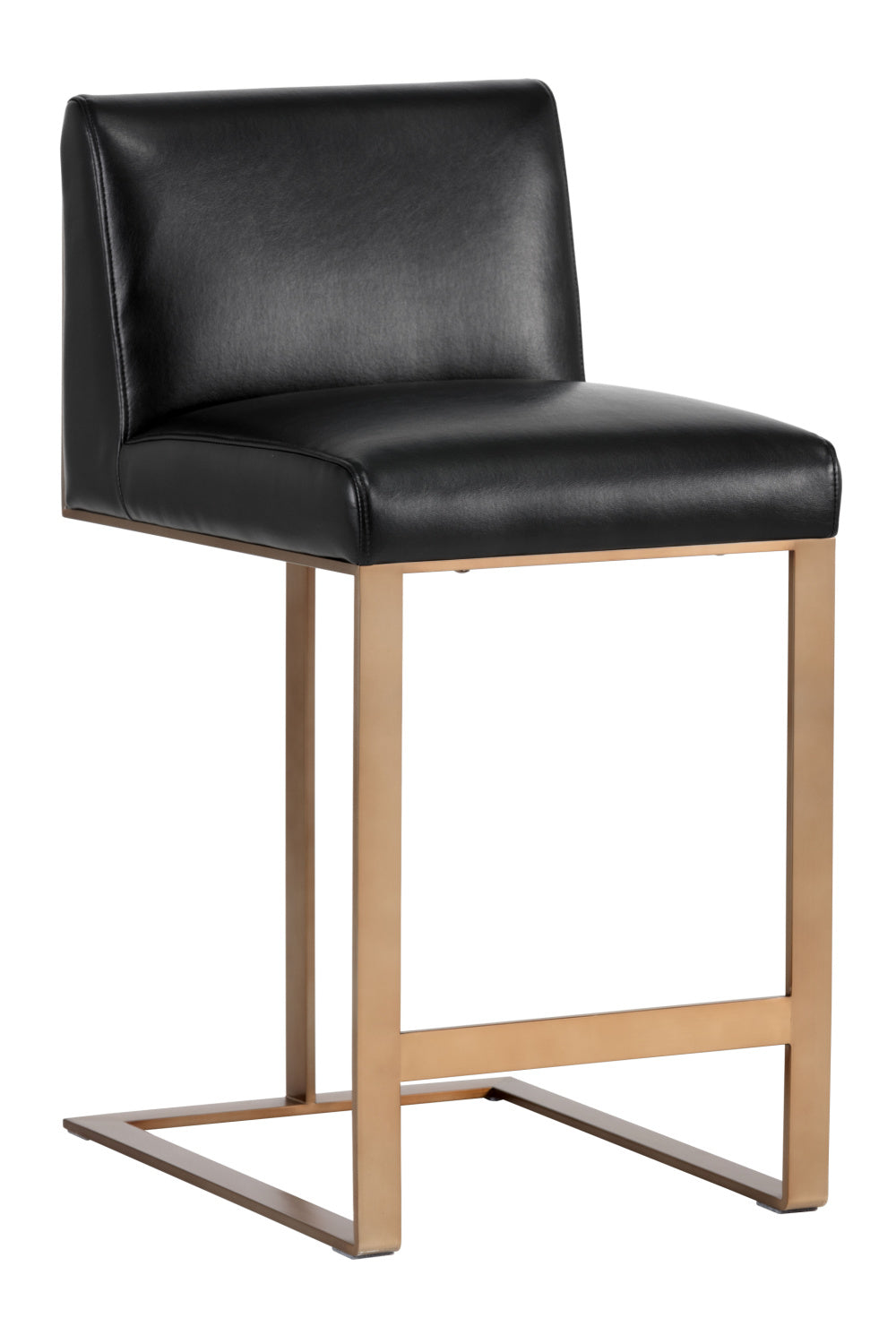Modern European furniture - Black Bonded Leather Counter Stool - www.oroa.com | Oroa.com