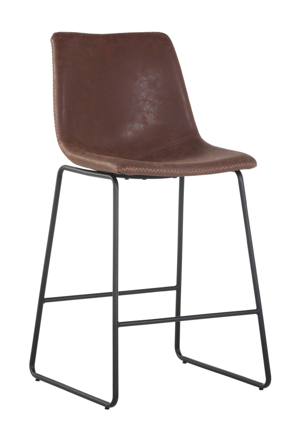 Modern European furniture - Leather-Look Mid-Century Counter Stools (2) - www.oroa.com | Oroa.com