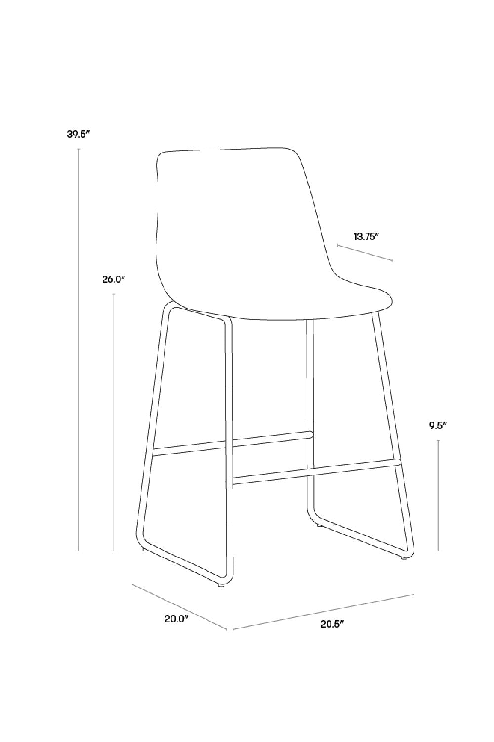 Modern European furniture - Leather-Look Mid-Century Counter Stools (2) - www.oroa.com | Oroa.com