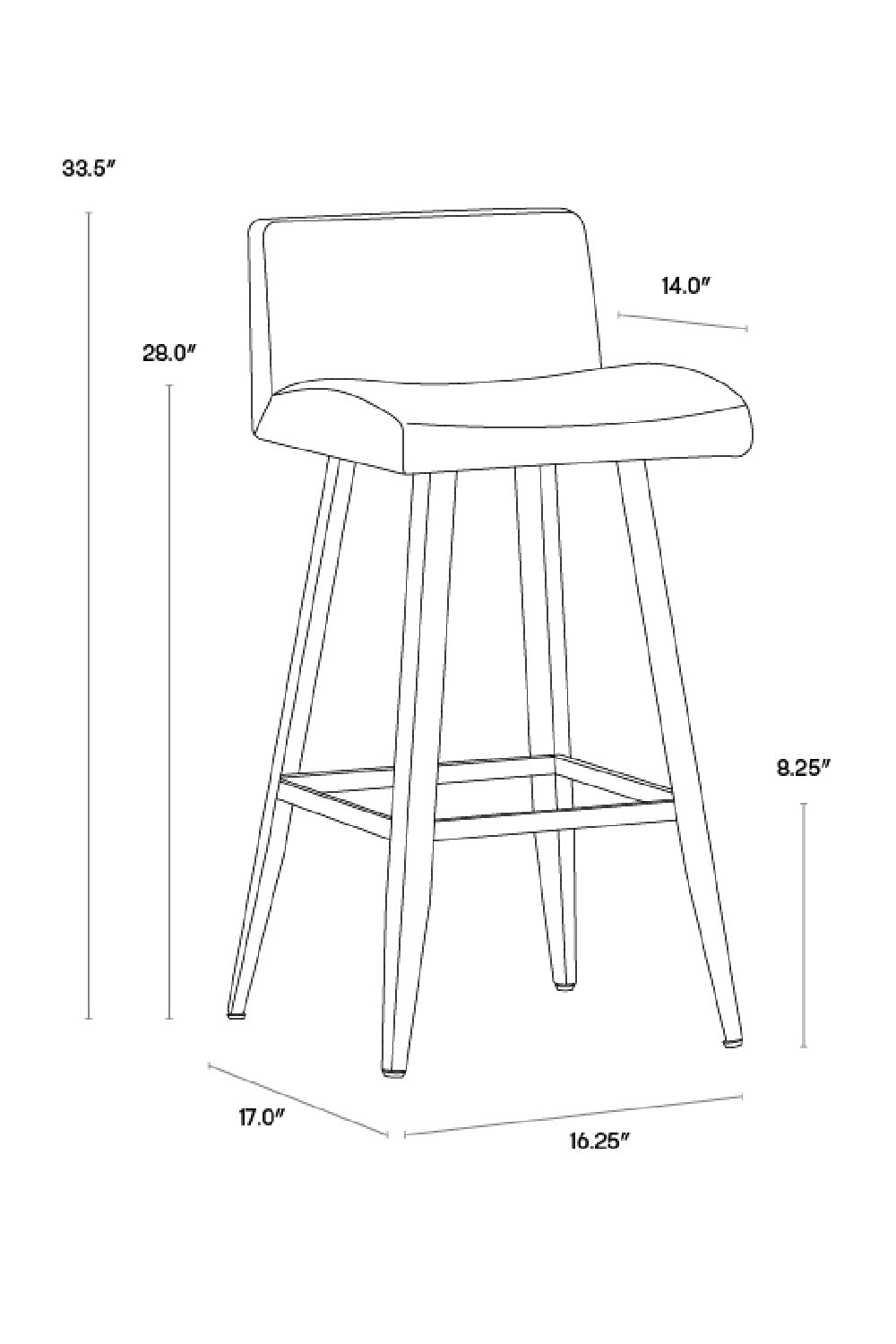 Modern European furniture - Black Leather Look Counter Stool - www.oroa.com | Oroa.com