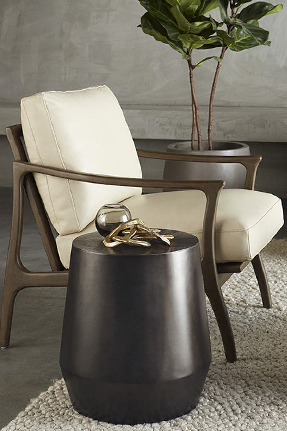 Modern European furniture - Etched Aluminum End Table - www.oroa.com | Oroa.com
