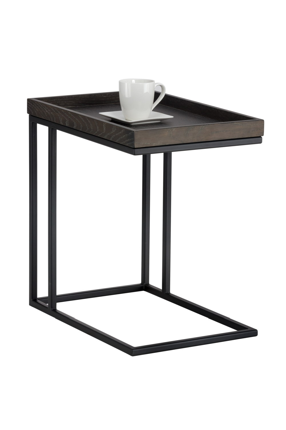 Modern European furniture Gray Oak C-Shaped Side Table - www.oroa.com | Oroa.com
