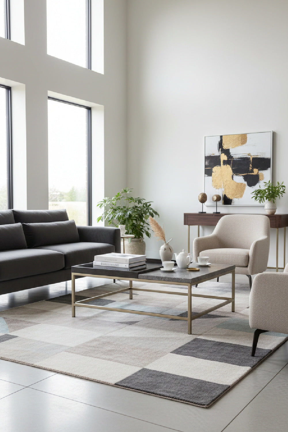 Modern European furniture - Wooden Tray Marble Coffee Table - www.oroa.com | Oroa.com