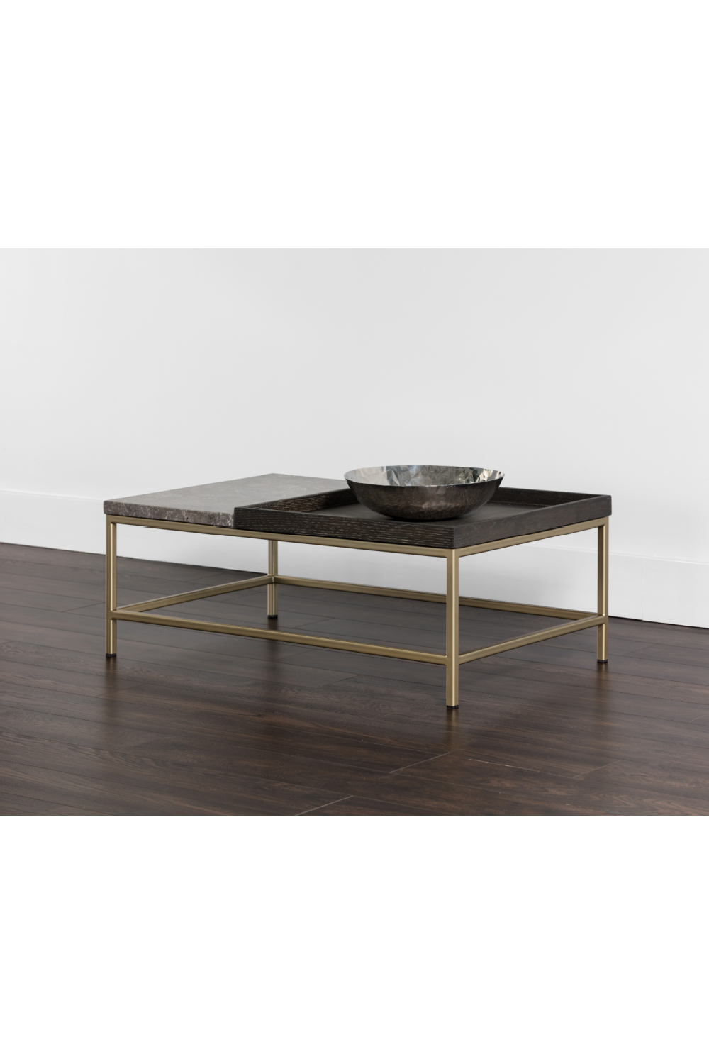 Modern European furniture - Wooden Tray Marble Coffee Table - www.oroa.com | Oroa.com