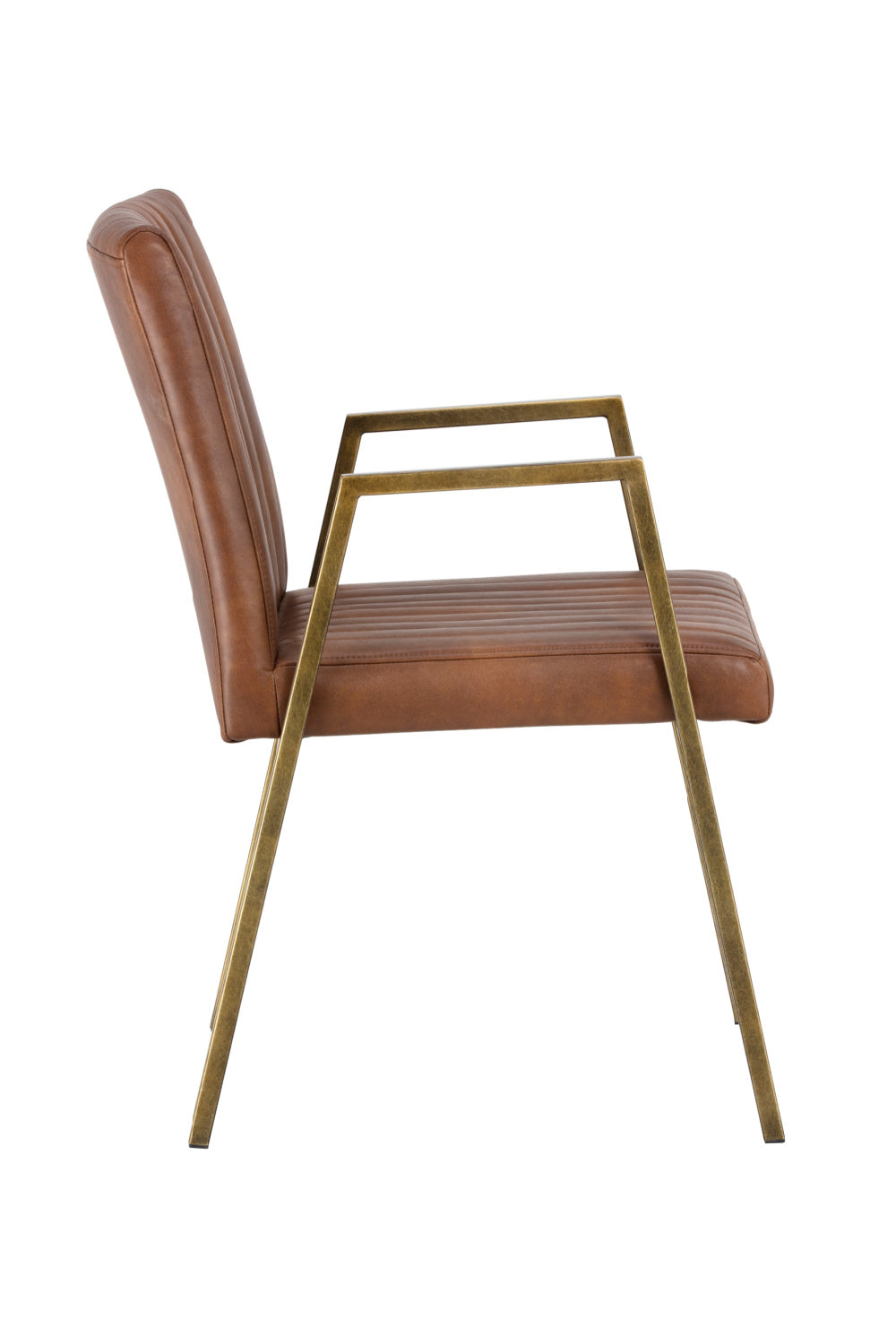 Modern European furniture - Channeled Leather Look Dining Chair - www.oroa.com | Oroa.com
